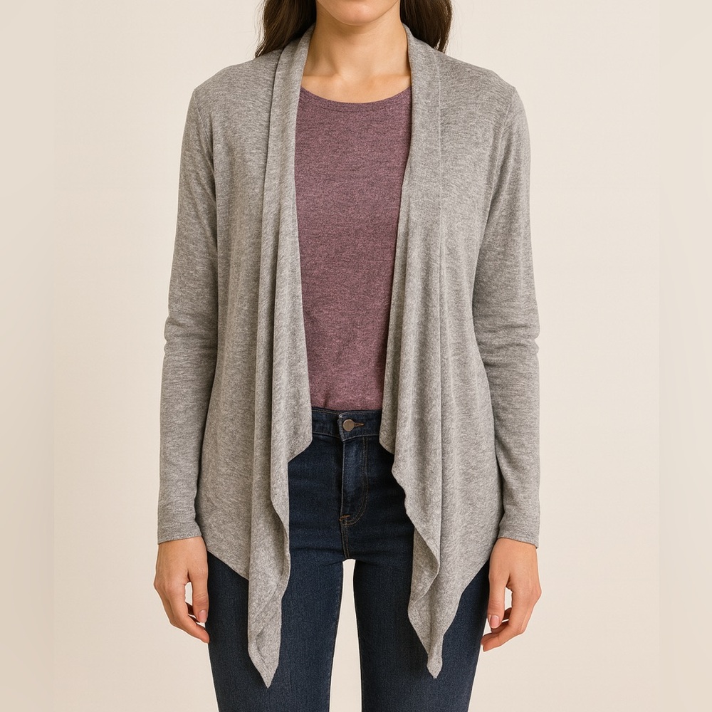 Maurices Gray Cardigan Sweater Lightweight Knit